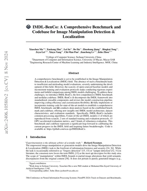 IMDL-BenCo paper first page